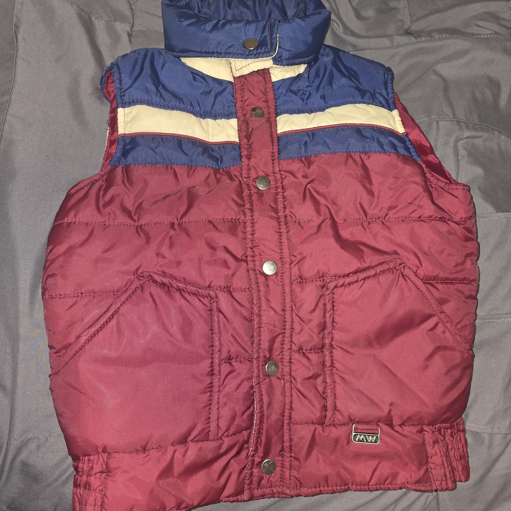 Kids Puffer Jacket - Red and Blue